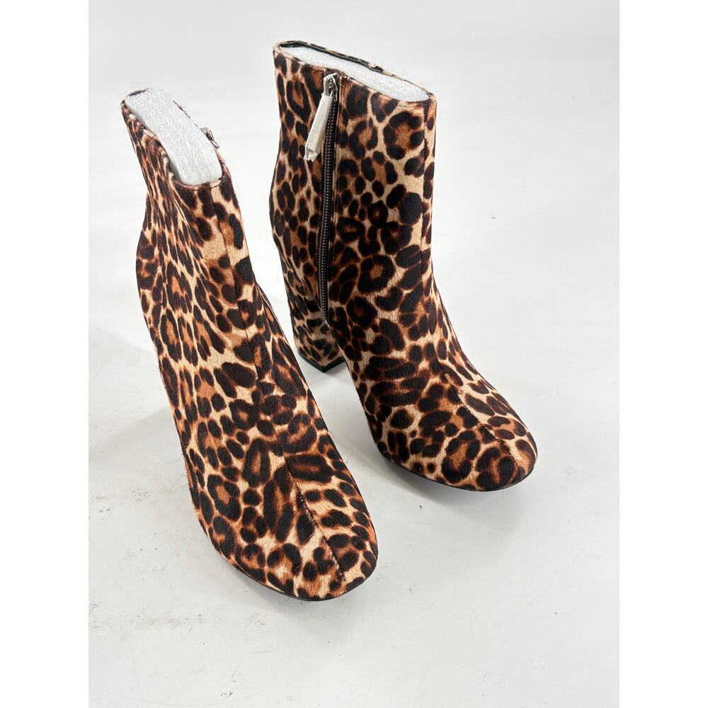 Charles David Studio Calf Hair Boots 8 NWT Ankle Booties Leopard Glam Luxury - Picture 4 of 9